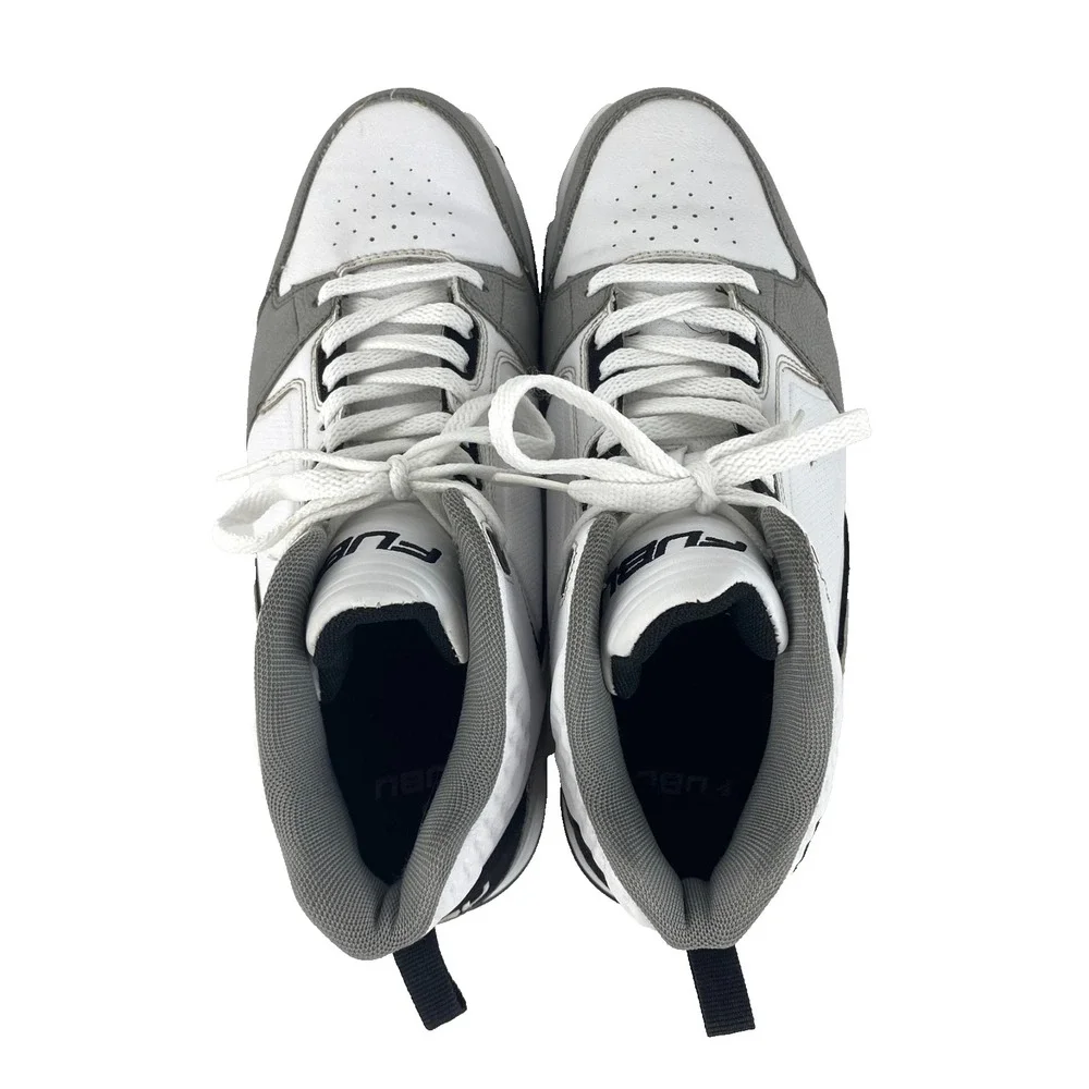 FUBU Heritage Tennis Shoes Men's 8 High Tops LKNU 40.5 White Gray Sneakers Retro
